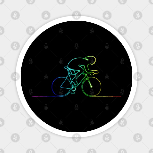 Cycling Rainbow Rider Magnet by inkstyl